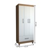 Guarda-Roupa Solteiro Poseidon 3 Portas 1 Gaveta Cinamomo/Off White - Panorama Móveis