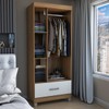 Guarda-Roupa Solteiro Poseidon 3 Portas 1 Gaveta Cinamomo/Off White - Panorama Móveis