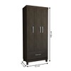 Guarda-Roupa Solteiro Poseidon 3 Portas 1 Gaveta Ebano - Panorama Móveis