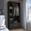 Guarda-Roupa Solteiro Poseidon 3 Portas 1 Gaveta Ebano - Panorama Móveis