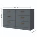 Cômoda Divino 6 Gavetas 100% Mdf Cinza - Manbel