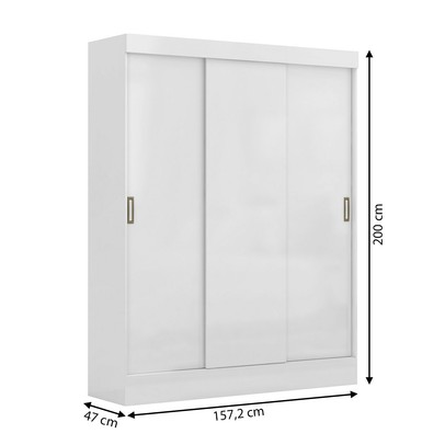 Guarda-Roupa Solteiro San Marino 3 Portas 2 Gavetas Branco - Maxel