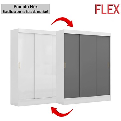 Guarda-Roupa Solteiro San Marino 3 Portas 2 Gavetas Branco - Maxel