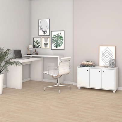 Escritório Completo 3 Portas Branco - Brv