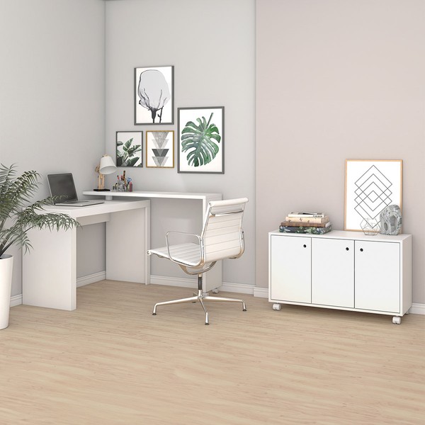 Escritório Completo 3 Portas Branco - Brv