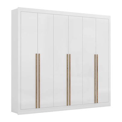 Guarda-Roupa Casal Cannes 6 Portas 6 Gavetas Branco - Maxel