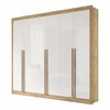 Guarda-Roupa Casal Cannes 6 Portas 6 Gavetas Capuccino/Branco - Maxel