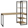 Mesa Escrivaninha Estilo Industrial Aço 4 Prateleiras Carvalho/Preto - Panorama Móveis