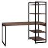 Mesa Escrivaninha Estilo Industrial Aço 4 Prateleiras Nogal/Preto - Panorama Móveis