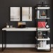 Mesa Escrivaninha Estilo Industrial Aço 4 Prateleiras Snow/Preto - Panorama Móveis