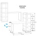 Mesa Escrivaninha Estilo Industrial Aço 4 Prateleiras Snow/Preto - Panorama Móveis