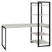 Mesa Escrivaninha Estilo Industrial Aço 4 Prateleiras Snow/Preto - Panorama Móveis