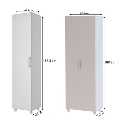 Lavanderia Completa 3 Portas 6 Prateleiras Branco - Brv