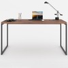 Mesa Escrivaninha Estilo Industrial Aço 150 Nogal/Preto - Panorama Móveis