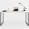Mesa Escrivaninha Estilo Industrial Aço 150 Snow/Preto - Panorama Móveis