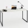 Mesa Escrivaninha Estilo Industrial Aço 150 Snow/Preto - Panorama Móveis