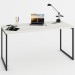 Mesa Escrivaninha Estilo Industrial Aço 150 Snow/Preto - Panorama Móveis