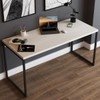 Mesa Escrivaninha Estilo Industrial Aço 150 Snow/Preto - Panorama Móveis