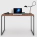 Mesa Escrivaninha Estilo Industrial Aço 120 Nogal/Preto - Panorama Móveis