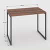 Mesa Escrivaninha Estilo Industrial Aço 90 Nogal/Preto - Panorama Móveis