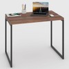 Mesa Escrivaninha Estilo Industrial Aço 90 Nogal/Preto - Panorama Móveis