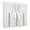 Guarda-Roupa Casal Cannes 6 Portas 6 Gavetas com Espelho Branco - Maxel