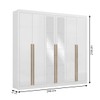 Guarda-Roupa Casal Cannes 6 Portas 6 Gavetas com Espelho Branco - Maxel