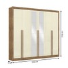 Guarda-Roupa Casal Cannes 6 Portas 6 Gavetas com Espelho Ipê/Off White - Maxel