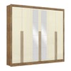 Guarda-Roupa Casal Cannes 6 Portas 6 Gavetas com Espelho Ipê/Off White - Maxel