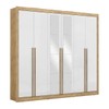 Guarda-Roupa Casal Cannes 6 Portas 6 Gavetas com Espelho Capuccino/Branco - Maxel