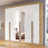 Guarda-Roupa Casal Cannes 6 Portas 6 Gavetas com Espelho Capuccino/Branco - Maxel