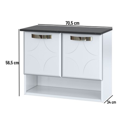 Armário de Banheiro Rubi 2 Portas Branco - Telasul