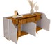 Balcão Buffet Danubio 4 Portas 2 Gavetas Ripado Off White/Naturalle - Móveis Bechara