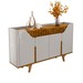 Balcão Buffet Tamisa 4 Portas Ripado Off White/Naturalle - Móveis Bechara