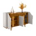 Balcão Buffet Tamisa 4 Portas Ripado Off White/Naturalle - Móveis Bechara
