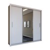 Guarda-Roupa de Casal Carol 3 Portas 4 Gavetas com Cama Branco - Panorama Móveis