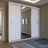 Guarda-Roupa de Casal Carol 3 Portas 4 Gavetas com Cama Branco - Panorama Móveis