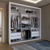 Guarda-Roupa de Casal Carol 3 Portas 4 Gavetas com Cama Branco - Panorama Móveis