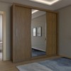 Guarda-Roupa de Casal Carol 3 Portas 4 Gavetas com Cama Freijó - Panorama Móveis