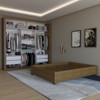 Guarda-Roupa de Casal Carol 3 Portas 4 Gavetas com Cama Freijó - Panorama Móveis