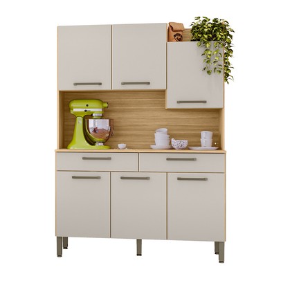 Armário de Cozinha Modena 6 Portas 2 Gavetas Freijó/Soft - Kits Paraná