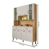 Armário de Cozinha Golden 8 Portas 2 Gavetas com Vidro Freijó/Soft - Kits Paraná