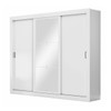 Guarda Roupa Casal City 3 Portas 4 Gavetas com Espelho Branco - Maxel