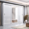 Guarda Roupa Casal City 3 Portas 4 Gavetas com Espelho Branco - Maxel