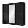 Guarda Roupa Casal City 3 Portas 4 Gavetas com Espelho Preto - Maxel