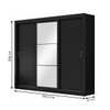 Guarda Roupa Casal City 3 Portas 4 Gavetas com Espelho Preto - Maxel