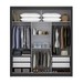 Guarda Roupa Casal City 3 Portas 4 Gavetas com Espelho Preto - Maxel