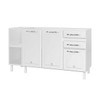 Balcão de Cozinha Star New 3 Portas 2 Gavetas Branco - Telasul