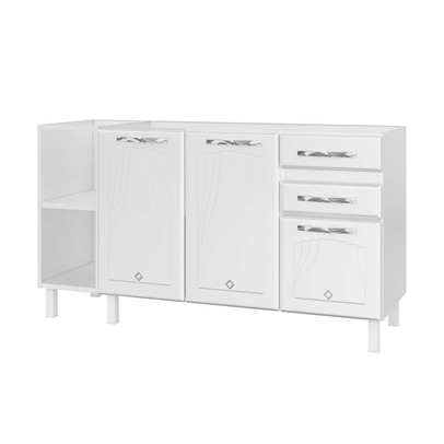 Balcão de Cozinha Star New 3 Portas 2 Gavetas Branco - Telasul
