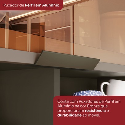 Cozinha Completa Connect 13 Portas 2 Gavetas 100% Mdf Duna/Cristal - Henn